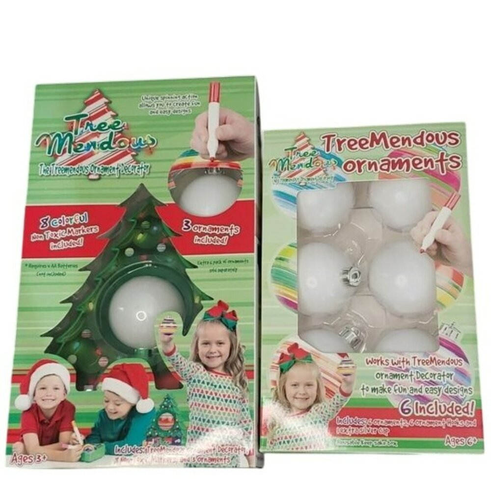 Tree Mendous Christmas Ornament Decorator Craft Kit and 6 Piece Refill Kit NWT